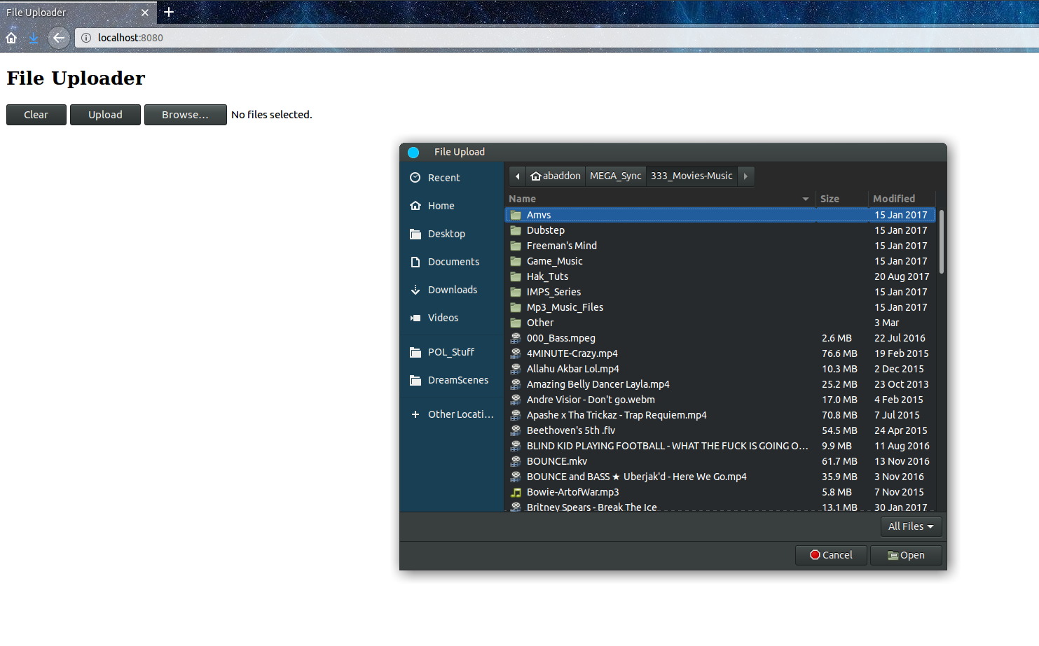file select